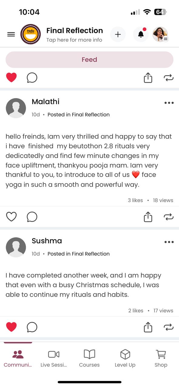 Student testimonial screenshot — Malathi & Sushma