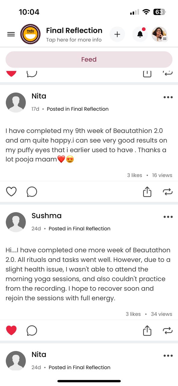 Student testimonial screenshot — Nita & Sushma
