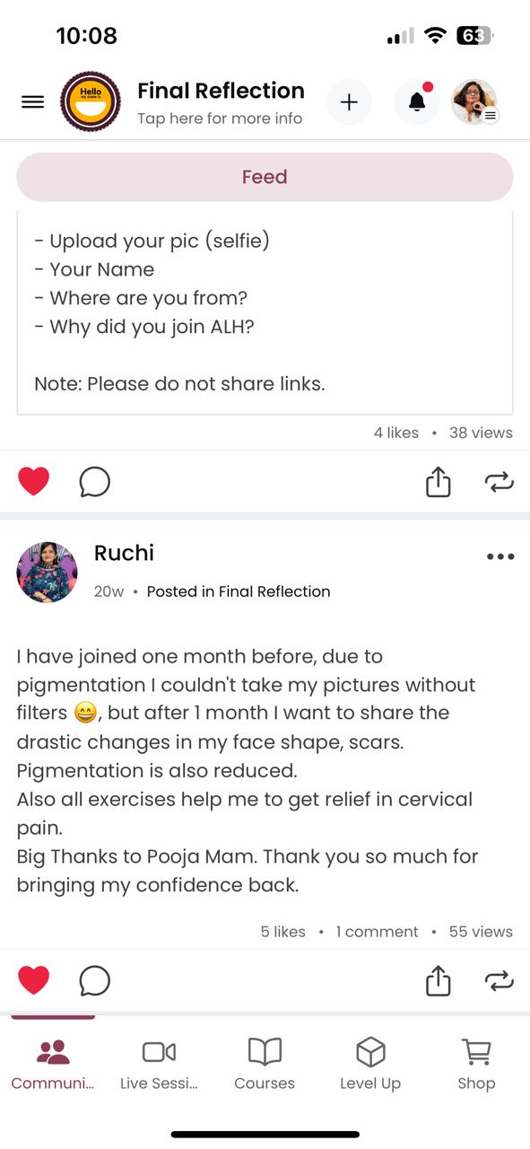 Student testimonial screenshot — Ruchi